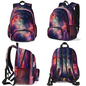 Elementary School Bags for Teens, Galaxy Nebula Kids Backpacks Galaxy Space Star Lightweight Bookbags Waterproof Sturdy Schoolbag Daypack for Girls Boys