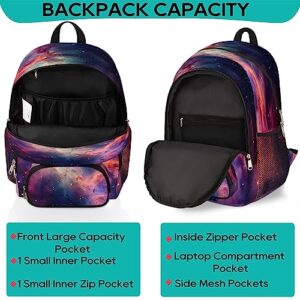 Elementary School Bags for Teens, Galaxy Nebula Kids Backpacks Galaxy Space Star Lightweight Bookbags Waterproof Sturdy Schoolbag Daypack for Girls Boys