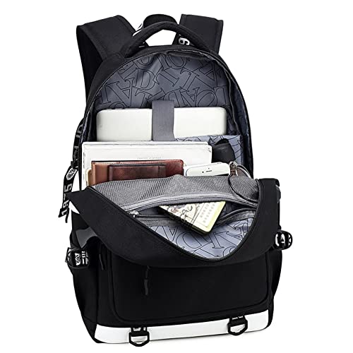 Waroost PSG Novelty Bagpack Messi Canvas Bookbag-Lightweight Large Knapsack with USB Charging Port for Travel,Outdoor