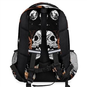 YoCosy Brown Gothic Skull Butterfly Black Galaxy Space Backpack School Bookbag Laptop Purse Casual Daypack for Teen Girls Women Boys Men College Travel