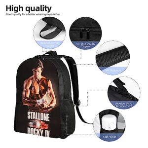 HEMKUNT Rocky Iii Backpack Men And Women Casual Fashion Lightweight Classic Backpack Tourist Black Bag