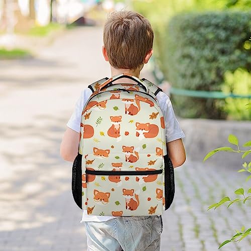 CUNEXTTIME Fox Backpack for Girls Boys, 16 Inch Orange Backpacks for School, Cute Lightweight Durable Bookbag for Kids