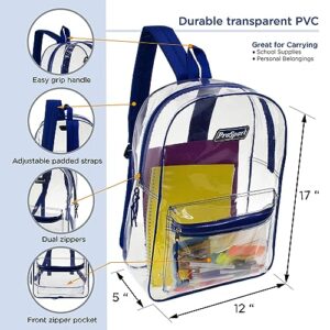 Moda West 24 Pack 17inch Wholesale Bulk Clear Backpack In Assorted Colors