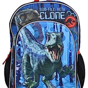 Jurassic World Boys 3D Molded Front Backpack Dinosaur Knapsack | Elementary and Kindergarten Kids Backpacks for School (Molded Front Blue Raptor)