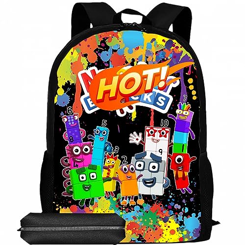 SRYLCL Cartoon Backpack with Pencial Case Cute Back Pack Large Capacity Bag Lightweight Backpack Travel Daypack Beach Bag-2