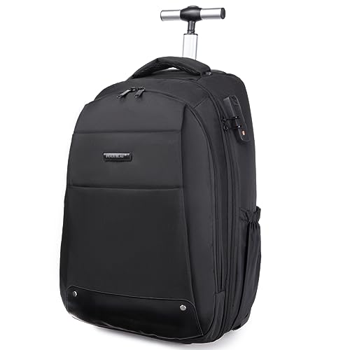 CALLPIONEER Rolling Backpack,Travel Laptop Backpacks with Wheels 17 inch Water Resistant Mens Rolling Laptop Lag Women Carry on Bag Airline Approved Trolley Roller Backpack Suitcase for Travel