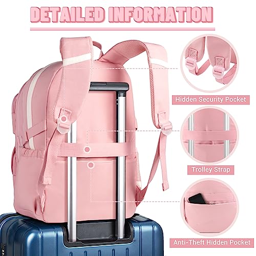 SCIONE School Backpacks for Teen Girls-Laptop Backpacks 15.6 Inch Travel Daypack Bags Bookbags for Teens Girls Women Students(Pink)