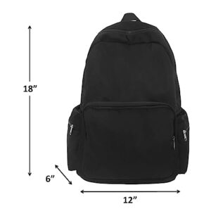 NICRX Kawaii Backpack with Cute Accessory Stylish Large Capacity Casual Daily (Black)