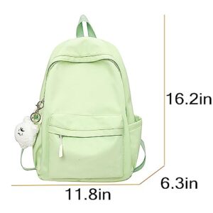 UNICOLD Kawaii Backpack With Cute Accessories Large Capacity Aesthetic Retro Bag (Green)