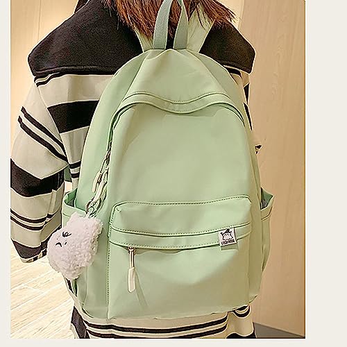 UNICOLD Kawaii Backpack With Cute Accessories Large Capacity Aesthetic Retro Bag (Green)