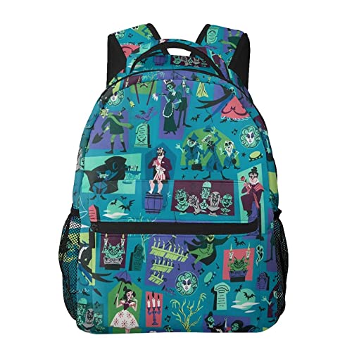 lxiygzu Haunted Mansion Backpack For Girls Boys Cute Back Pack School Backpack Women Men School Book Bag Lightweight Schoolbag Laptop Bag Travel Hiking Daypack