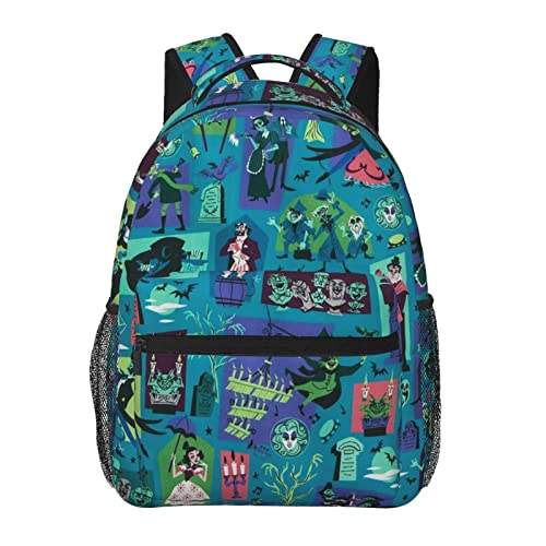 lxiygzu Haunted Mansion Backpack For Girls Boys Cute Back Pack School Backpack Women Men School Book Bag Lightweight Schoolbag Laptop Bag Travel Hiking Daypack