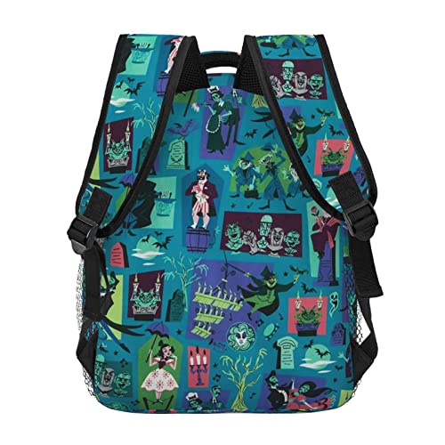 lxiygzu Haunted Mansion Backpack For Girls Boys Cute Back Pack School Backpack Women Men School Book Bag Lightweight Schoolbag Laptop Bag Travel Hiking Daypack