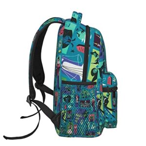lxiygzu Haunted Mansion Backpack For Girls Boys Cute Back Pack School Backpack Women Men School Book Bag Lightweight Schoolbag Laptop Bag Travel Hiking Daypack
