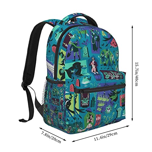 lxiygzu Haunted Mansion Backpack For Girls Boys Cute Back Pack School Backpack Women Men School Book Bag Lightweight Schoolbag Laptop Bag Travel Hiking Daypack