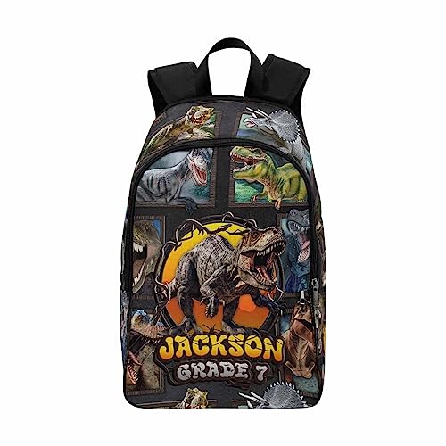 InterestPrint Personalized Animals School Bags for Boys, Custom Gray Frame Shoulders Bag Customized Knapsack Backpack Casual Daypack Travel Bag for Teenagers