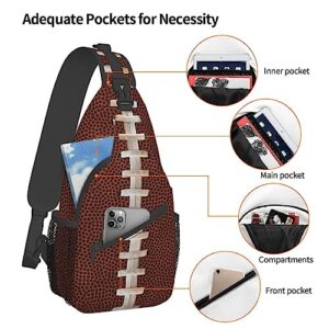 DIRNXUWI Football Sling Bag Crossbody Backpack For Women Men Chest Bag Hiking Bag For Camping Biking Travel Hiking Cycling