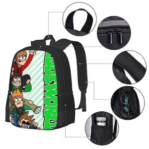 GLGFAS Eddsworld Backpack Large Capacity Leisure Travel Backpack Book Bag Outgoing Daypack 12.5x5.5x16.5 inch