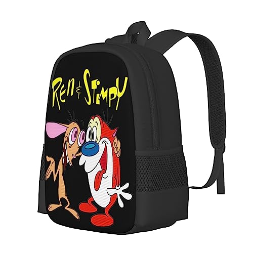 GLGFAS The Ren Anime Stimpy Show Backpack Large Capacity Leisure Travel Backpack Book Bag Outgoing Daypack 12.5x5.5x16.5 inch