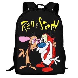 GLGFAS The Ren Anime Stimpy Show Backpack Large Capacity Leisure Travel Backpack Book Bag Outgoing Daypack 12.5x5.5x16.5 inch