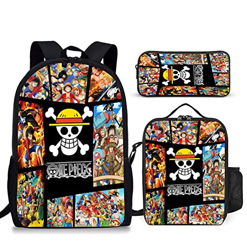 Xmednwp Cartoon School Backpack with Lunch Box Pencil Case Kids Backpack Travel Backpack for Boys Girls Gift