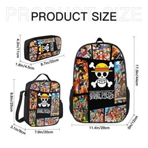 Xmednwp Cartoon School Backpack with Lunch Box Pencil Case Kids Backpack Travel Backpack for Boys Girls Gift