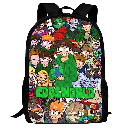 GLGFAS Eddsworld Backpack Large Capacity Leisure Travel Backpack Book Bag Outgoing Daypack 12.5x5.5x16.5 inch