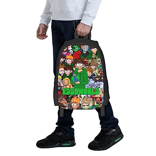 GLGFAS Eddsworld Backpack Large Capacity Leisure Travel Backpack Book Bag Outgoing Daypack 12.5x5.5x16.5 inch