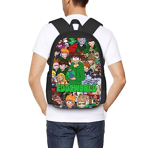 GLGFAS Eddsworld Backpack Large Capacity Leisure Travel Backpack Book Bag Outgoing Daypack 12.5x5.5x16.5 inch