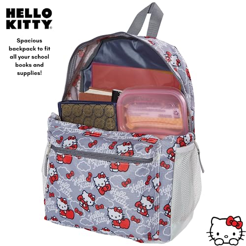 Fast Forward Hello Kitty Backpack for Girls, 16 inch, Red and Grey