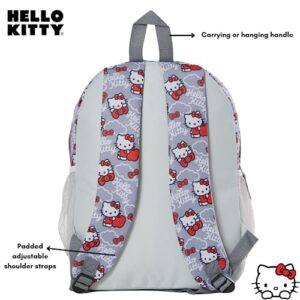 Fast Forward Hello Kitty Backpack for Girls, 16 inch, Red and Grey