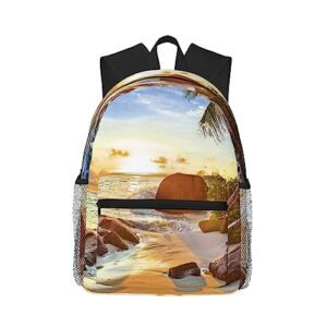 furlou tropical beach at sunset backpack laptop men business work casual daypack women lightweight travel bag