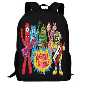 Pobecan Yo Gabba Anime Gabba! Backpack Large Capacity Leisure Travel Backpack Book Bag Outgoing Daypack 12.5x5.5x16.5 inch