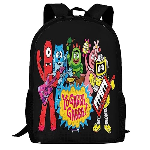 Pobecan Yo Gabba Anime Gabba! Backpack Large Capacity Leisure Travel Backpack Book Bag Outgoing Daypack 12.5x5.5x16.5 inch