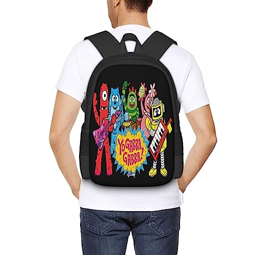 Pobecan Yo Gabba Anime Gabba! Backpack Large Capacity Leisure Travel Backpack Book Bag Outgoing Daypack 12.5x5.5x16.5 inch