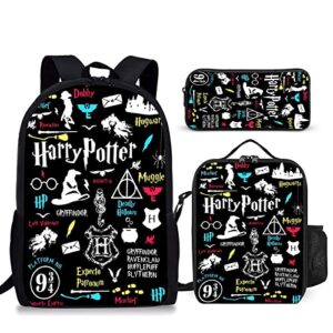 ynxhroe travel backpack 17 inch school backpack fashion hiking backpack insulated lunch bag pencil pouch set 3 piece for kids gifts