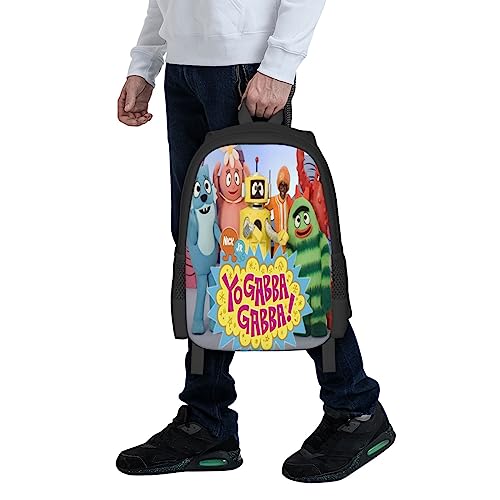 Pobecan Yo Gabba Anime Gabba! Backpack Large Capacity Leisure Travel Backpack Book Bag Outgoing Daypack 12.5x5.5x16.5 inch