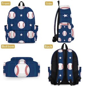 Bardic Backpack for Kids Kindergarten Boys Girls Backpack Metal Double Zipper Lightweight School Bookbag Travel Backpack - Baseball Pattern