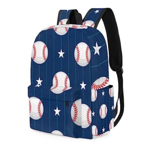 Bardic Backpack for Kids Kindergarten Boys Girls Backpack Metal Double Zipper Lightweight School Bookbag Travel Backpack - Baseball Pattern