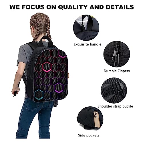 DKXHZ Game Cartoon Backpack Sports Bag 3D Printing Large Capacity Portable Large Capacity Packsack for Boys and Girls-3