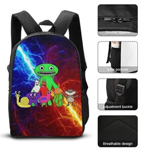 Oinxghw Backpack Set with Lunch Box Pencil Case 3 Pcs Lightweight Cartoon Game Bookbag Laptop Backpack Shoulder Bag Daypack