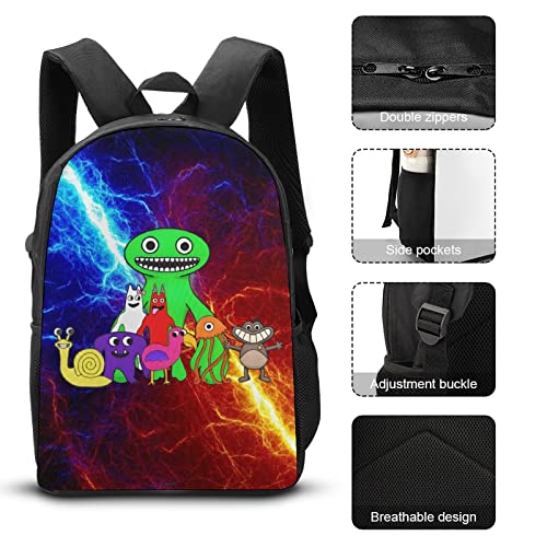 Oinxghw Backpack Set with Lunch Box Pencil Case 3 Pcs Lightweight Cartoon Game Bookbag Laptop Backpack Shoulder Bag Daypack