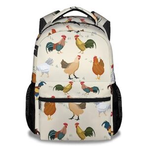 coopasia chicken backpack, 16 inch animal theme bookbag with adjustable straps, durable, lightweight, large capacity, school backpack for kids girls boys