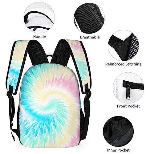 Mrokouay Custom School Backpack with Lunch Bag Pencil Case Colorful Tie Dye Personalized 3 in 1 Bookbags Set Customization Backpack for Girls Boys