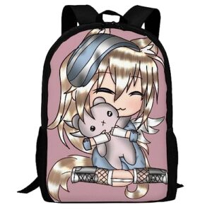 dhoutsl backpacks gacha game life anime laptop backpack unisex multipurpose double shoulder bag for camping travle work hiking gifts