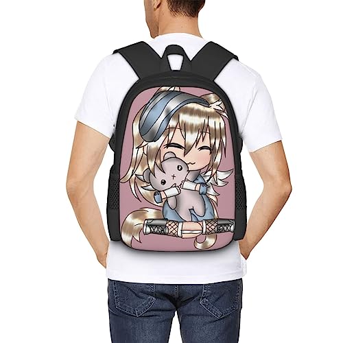 DHOUTSL Backpacks Gacha Game Life Anime Laptop Backpack Unisex Multipurpose Double Shoulder Bag for Camping Travle Work Hiking Gifts