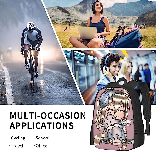 DHOUTSL Backpacks Gacha Game Life Anime Laptop Backpack Unisex Multipurpose Double Shoulder Bag for Camping Travle Work Hiking Gifts