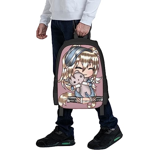 DHOUTSL Backpacks Gacha Game Life Anime Laptop Backpack Unisex Multipurpose Double Shoulder Bag for Camping Travle Work Hiking Gifts