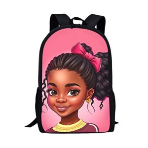 huiacong laugh afro girls backpack american african girls school bag kindergarten elementary bookbag pink mochilas escolares para niños