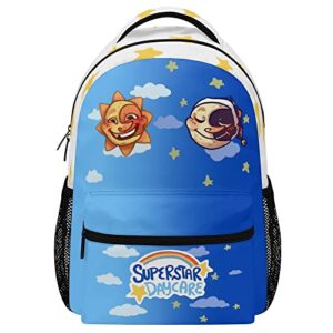 cutievoo sun and moon stars backpack lightweight bookbags daypack laptop bag for women men travel office